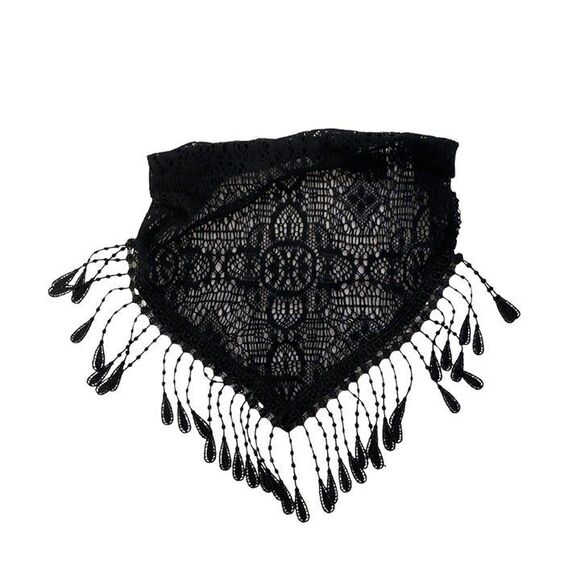 Ransom Girl Crochet Scarf Women's Black Tassel Neck Fashion Size XL - Picture 4 of 6